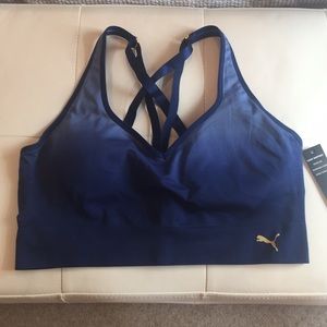 Puma Blue Umbre Sports Bra NWT